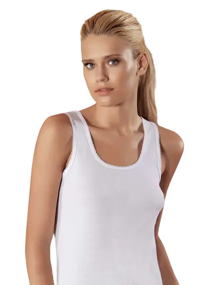 Dámske bavlnené tielko biele, Sahinler MB009BY